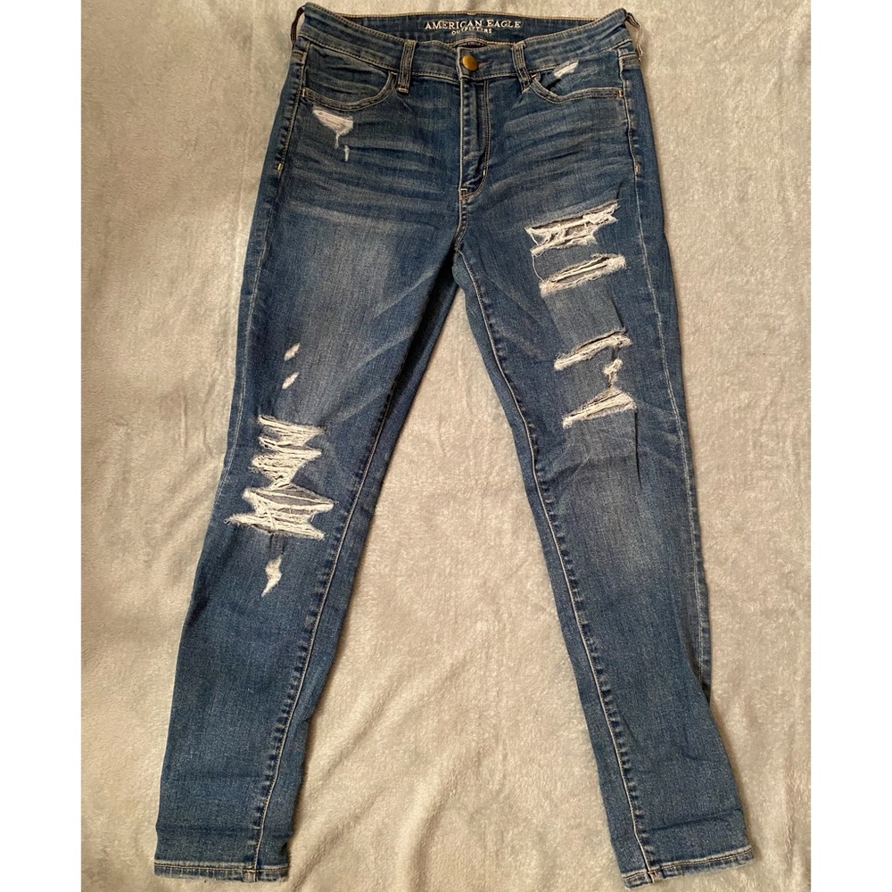 American Eagle Distressed Hi-Rise Stretch Jeggings